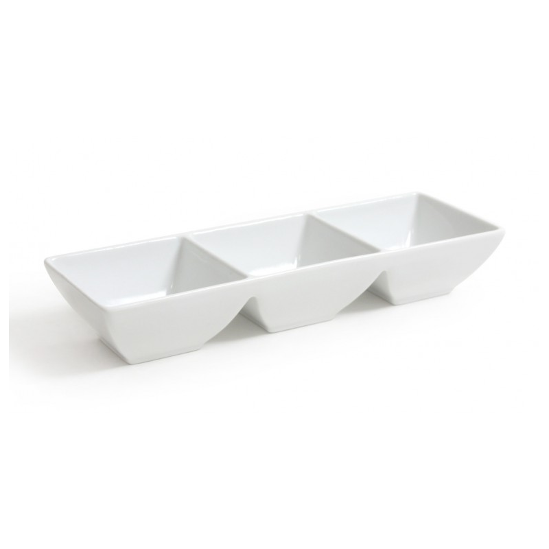 Bol apéritif 3 compartiments 27.5x9.5x4.5cm. Paques SA votre spécialiste de la vente de matériel horeca & cuisine sur Liège et t