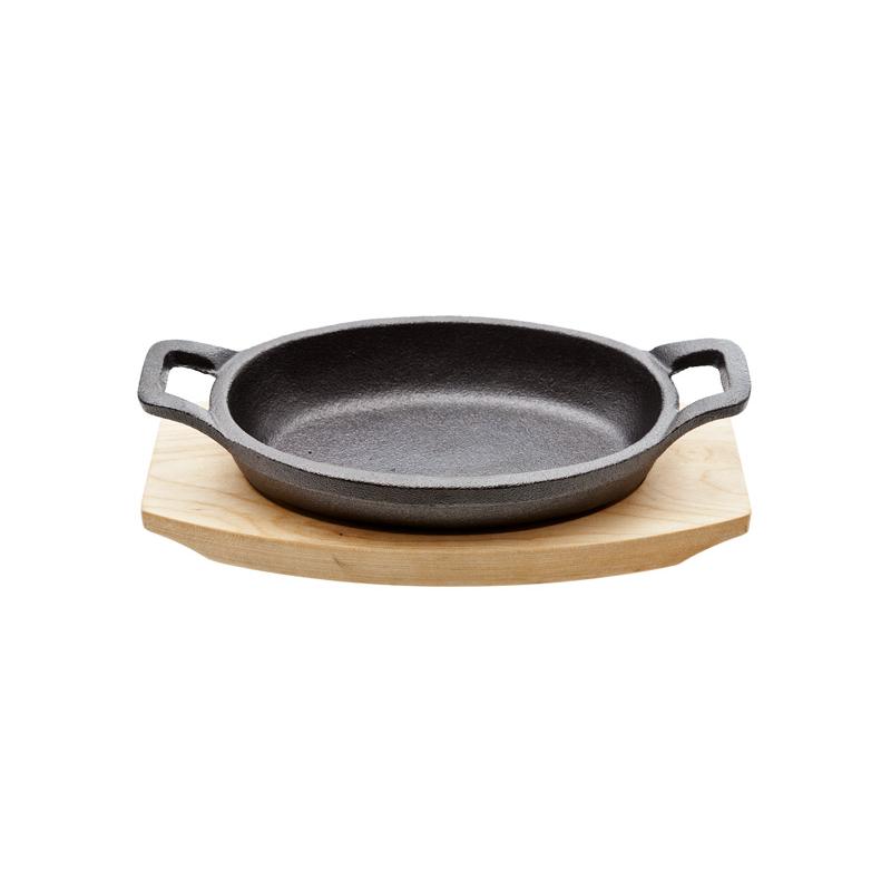 Plat à gratin oval en fonte avec planche | Materiel-horeca | Achat en ligne