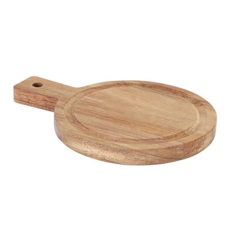 Planche ronde en Acacia Ø14cm. Paques le spécialiste du matériel horeca, ustensiles de cuisine professionnels et meilleur rappor