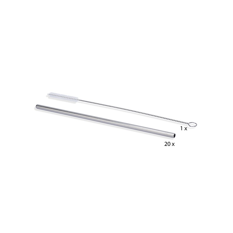 PAILLES INOX DROITES S20 21,4CM+BROSSE