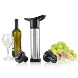 POMPE A VIDE POUR VIN AVEC 2 BOUCHONS