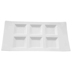 Plat blanc 6 compartiments