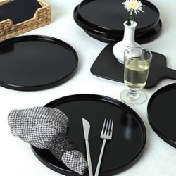 Assiette plate noir mat Ø27cm