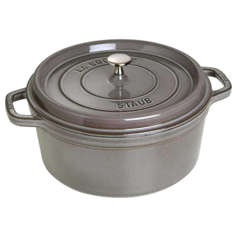 Cocotte staub ronde en fonte gris