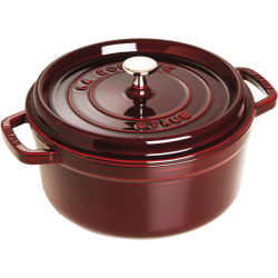 Cocotte staub ronde en fonte grenadine Ø24 cm. Pâques le spécialiste du matériel horeca, ustensiles de cuisine professionnels et
