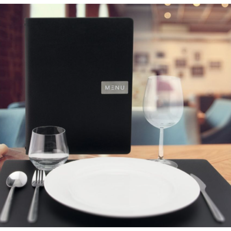 Menu / Carte A4 Noir Raw Leather. Pâques le spécialiste du matériel horeca, ustensiles de cuisine professionnels et meilleur rap
