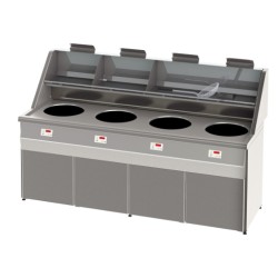 Friteuse cuve ronde SONFINOR TYPE SANTANA 4 CUVES (SANS ET AVEC ASPIRATION).Paques SA votre spécialiste de la vente de matériel 