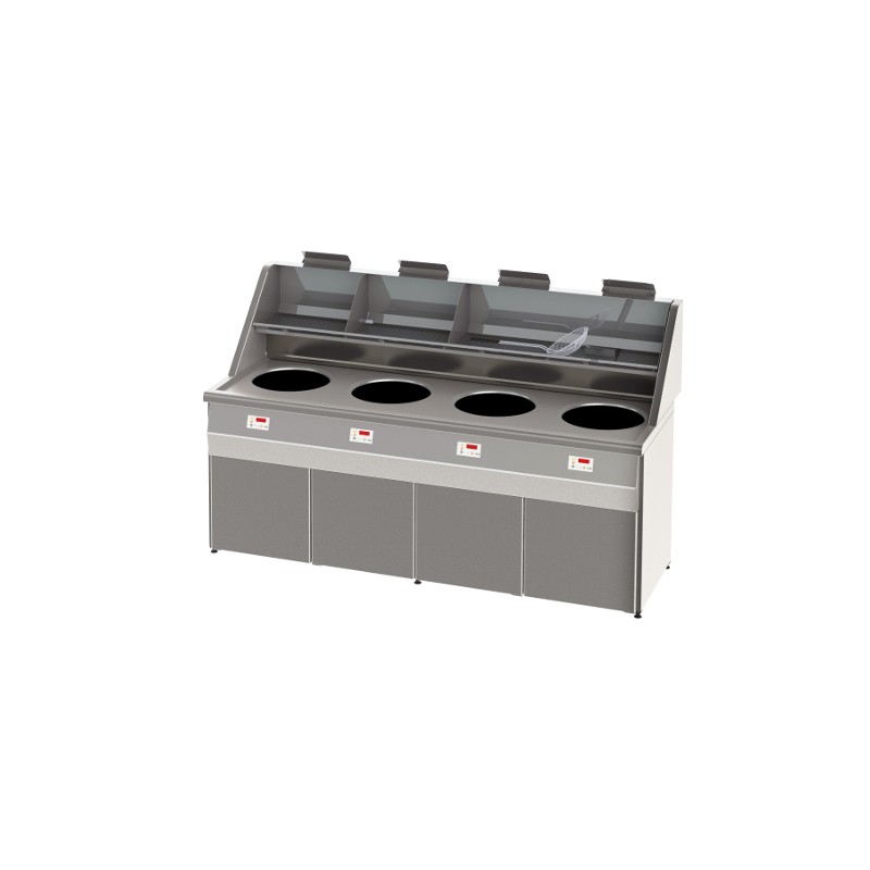 Friteuse cuve ronde SONFINOR TYPE SANTANA 4 CUVES (SANS ET AVEC ASPIRATION).Paques SA votre spécialiste de la vente de matériel 