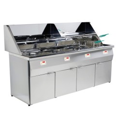Friteuse cuve ronde SONFINOR TYPE SANTANA 3 CUVES+1 CUVE CARRE (SANS ET AVEC ASPIRATION). Paques SA votre spécialiste de la vent