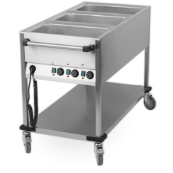 Chariot Bain marie 3 cuves GN1/1