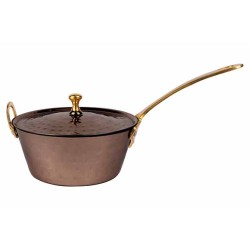 Poêlon à sauce cuivre avec couvercle Ø12cm.Le spécialiste du matériel horeca, ustensiles de cuisine professionnels et meilleur r