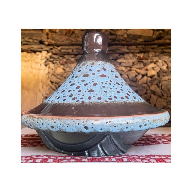 Tajine bleue brune Ø32cm. Le spécialiste du matériel horeca, ustensiles de cuisine professionnels et meilleur rapport qualité/pr