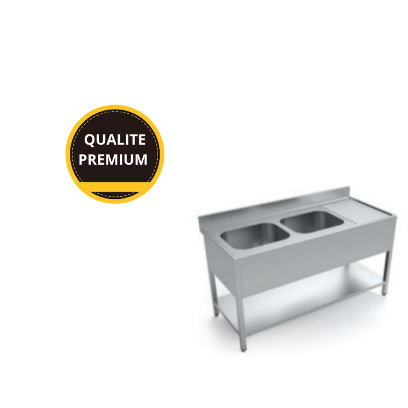 Plonge avec deux cuves| Acheter en ligne au meilleur prix | matériel horeca & ustensile de cuisine