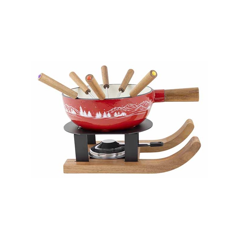 Set Fondue SKI en fonte Ø22cm. Pâques le spécialiste du matériel horeca, ustensiles de cuisine professionnels.