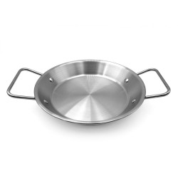Mini  Poêle Paëlla en Acier Inoxydable D21CM. Paques SA votre spécialiste de la vente de matériel horeca & cuisine sur Liège et 