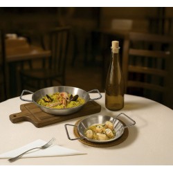 Mini  Poêle Paëlla en Acier Inoxydable D21CM. Paques SA votre spécialiste de la vente de matériel horeca & cuisine sur Liège et 