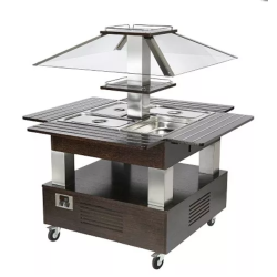 Salad'bar îlot central buffet self; Paques SA votre spécialiste de la vente de matériel horeca & cuisine sur Liège et toute la B