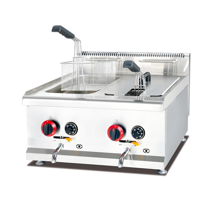 FRITEUSE A GAZ A POSER 2X7L. Paques SA votre spécialiste de la vente de matériel horeca & cuisine sur Liège et toute la Belgique