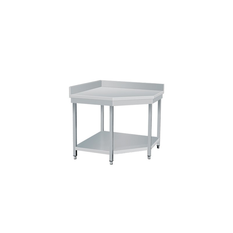 TABLE ANGLE INOX 1000*1000*700*700*850+100mm; Paques SA votre spécialiste de la vente de matériel horeca & cuisine sur Liège et