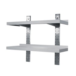 étagère Mural en Inox 2 niveaux plusieurs Tailles .Paques SA votre spécialiste de la vente de matériel horeca & cuisine sur Lièg