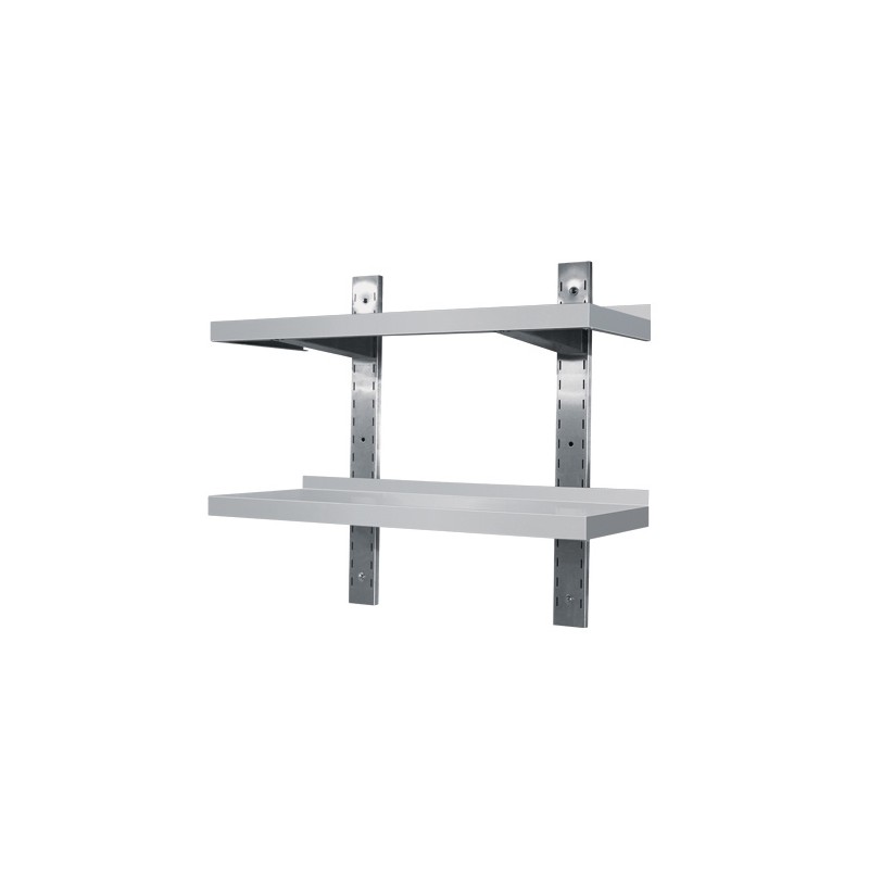étagère Mural en Inox 2 niveaux plusieurs Tailles .Paques SA votre spécialiste de la vente de matériel horeca & cuisine sur Lièg