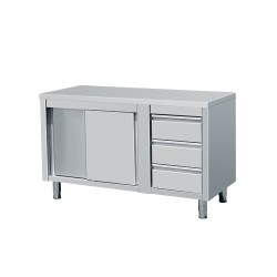 TABLE ARMOIRE AVEC 3 TIROIRS 1600*700*850MM.Materiel-horeca | Achat en ligne