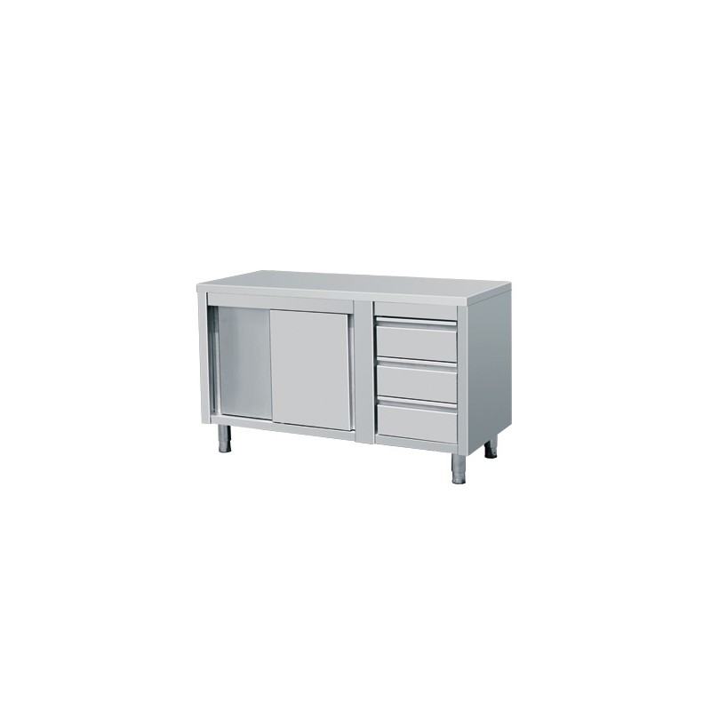 TABLE ARMOIRE AVEC 3 TIROIRS 1600*700*850MM.Materiel-horeca | Achat en ligne