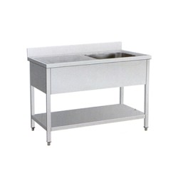 PLONGE 1 CUVE + EGOUTTOIR (DROIT-GAUCHE)+ SOUS- TABLE 1200*700*950. Paques SA vous trouverez tout le matériel horeca aux prix le