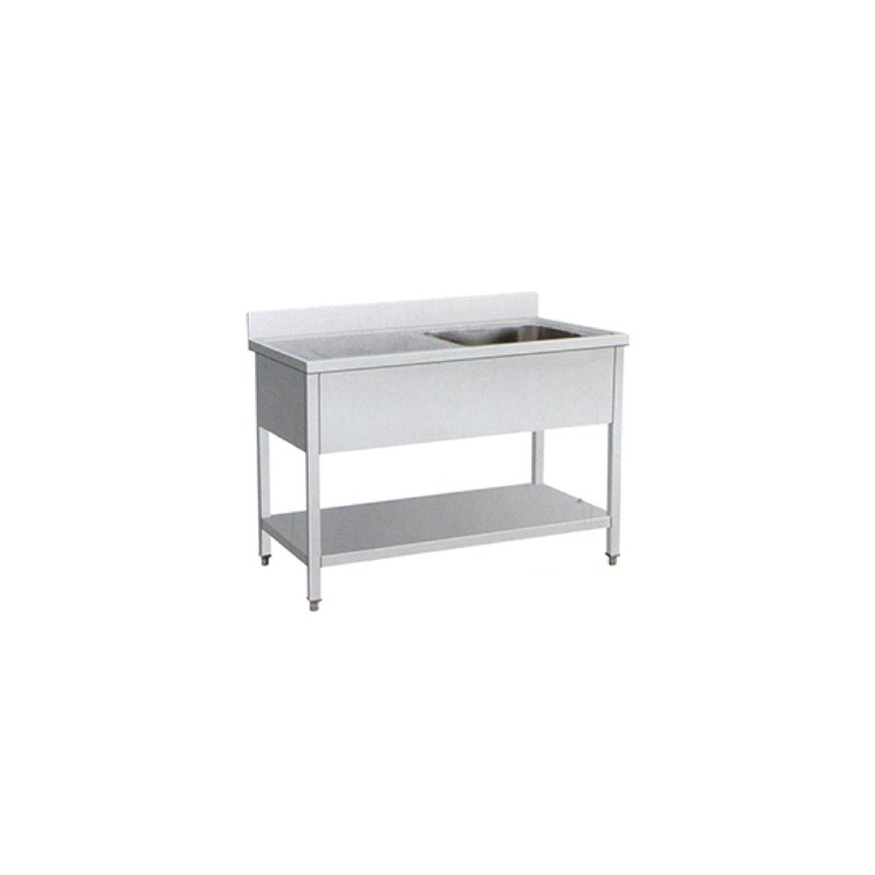 PLONGE 1 CUVE + EGOUTTOIR (DROIT-GAUCHE)+ SOUS- TABLE 1200*700*950. Paques SA vous trouverez tout le matériel horeca aux prix le