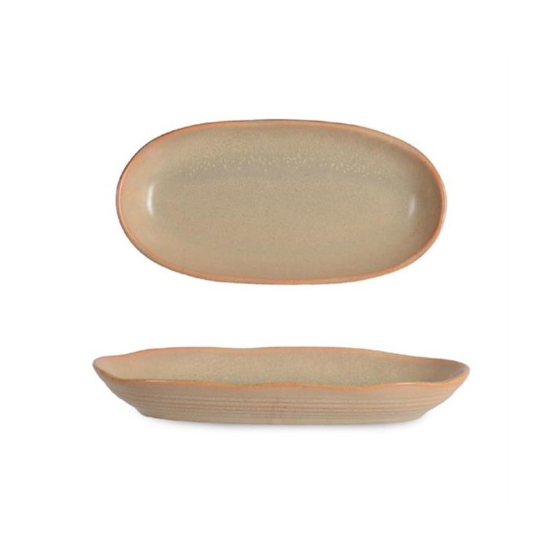 ASSIETTE OVALE 36CM CREME