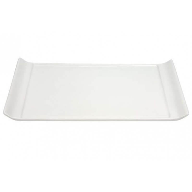 Plat à cake rectangulaire blanc Ania