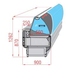 Comptoir frigo Salina S90 - 250cm