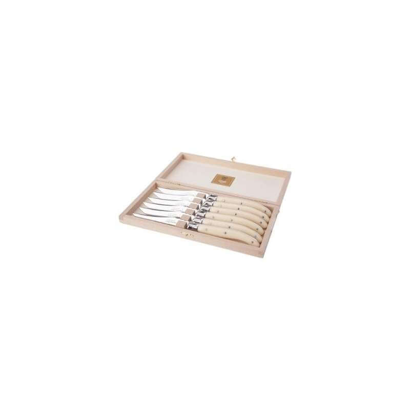 Claude Dozorme Laguiole Coffret de couteaux à steak 6 pièces, Ivoirine