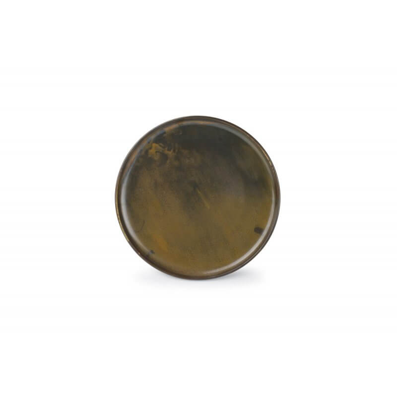 Assiette plate marron foncé Escura