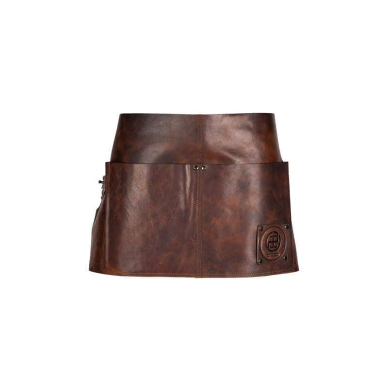Tablier brun en cuir véritable