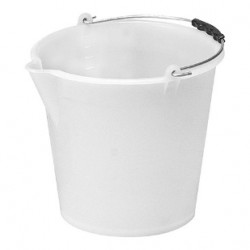 Seau en plastique blanc gradué 12 et 17 Lt