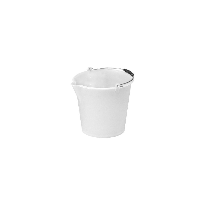 Seau en plastique blanc gradué 12 et 17 Lt