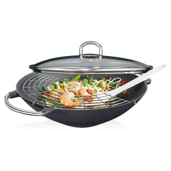 Wok inox 36 cm Noir