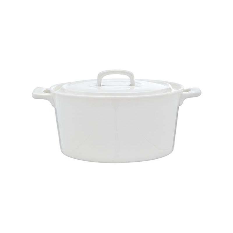 Cocotte blanche avec couvercle en porcelaine Ø10,Ø13,Ø15 et Ø18 cm/ Le spécialiste du matériel horeca, ustensiles de cuisine pro