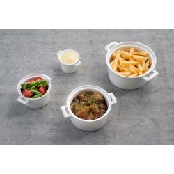 Cocotte blanche avec couvercle en porcelaine Ø10,Ø13,Ø15 et Ø18 cm/ Le spécialiste du matériel horeca, ustensiles de cuisine pro