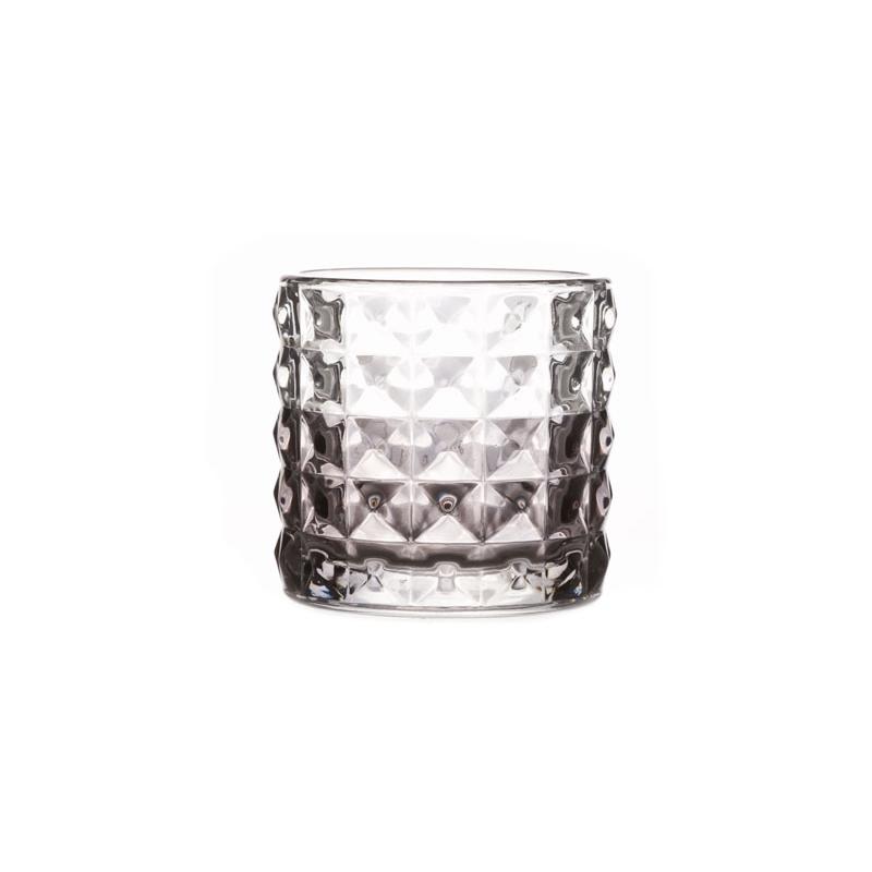 Bougeoir Diamond gris en verre
