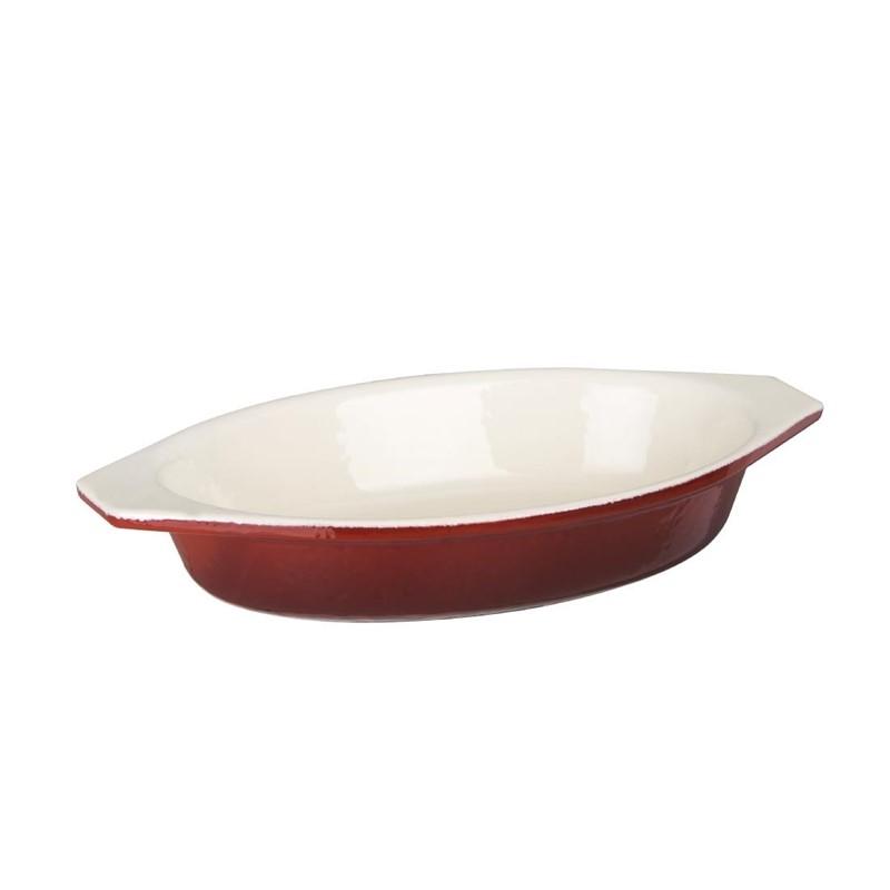 Plat à gratin ovale rouge 650ml Vogue