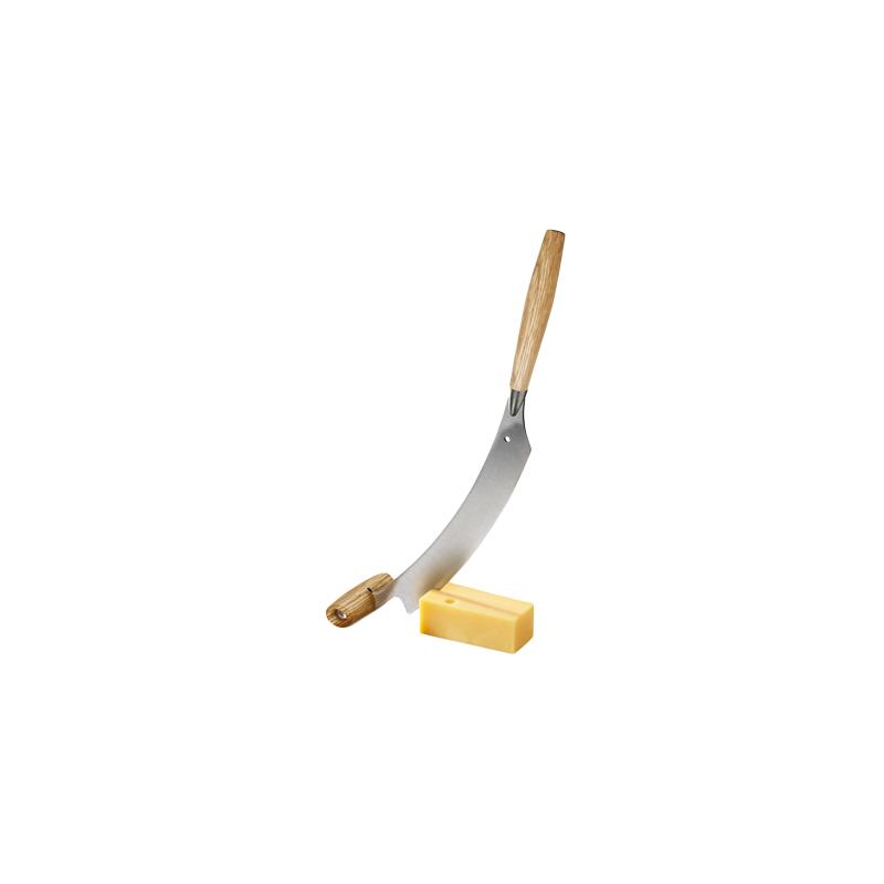 Couteau à fromage/pizza en Inox et chêne