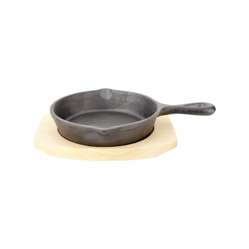Poêle sur fonte avec planche Ø13cm. Le spécialiste du matériel horeca, ustensiles de cuisine professionnels et meilleur rapport