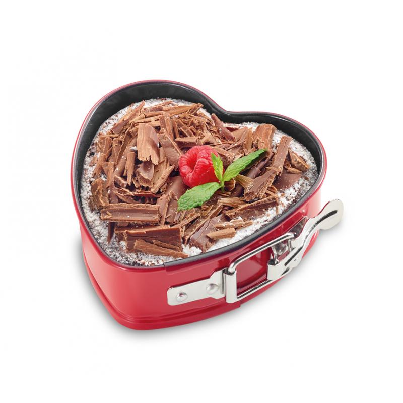 Moule à charniere en coeur rouge