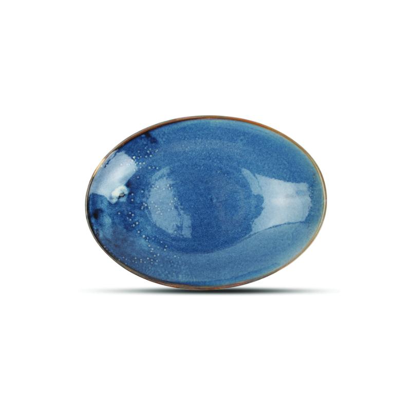 Plat oval creu Nova Bleu 30x21cm