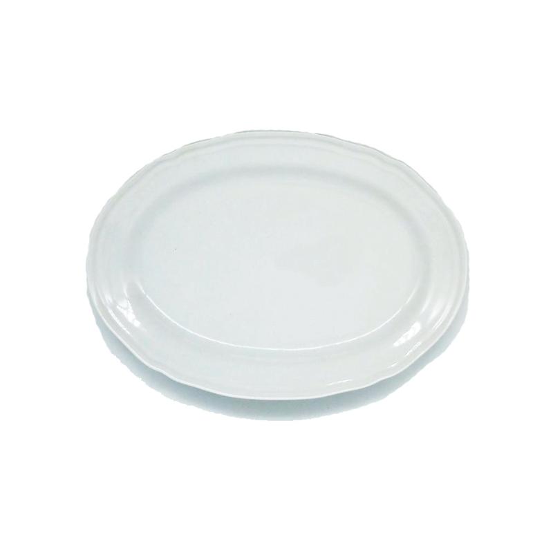 Assiette ovale feuille 35.5x27cm