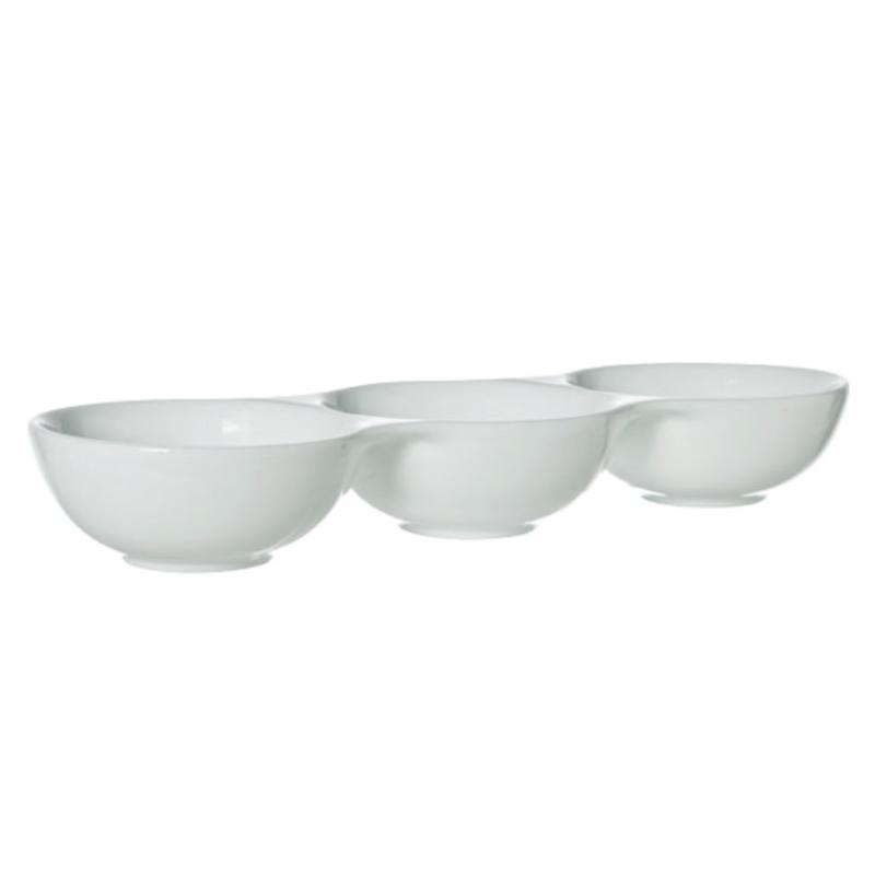 Plat mise en bouche 3 compartiments 37x12x5cm