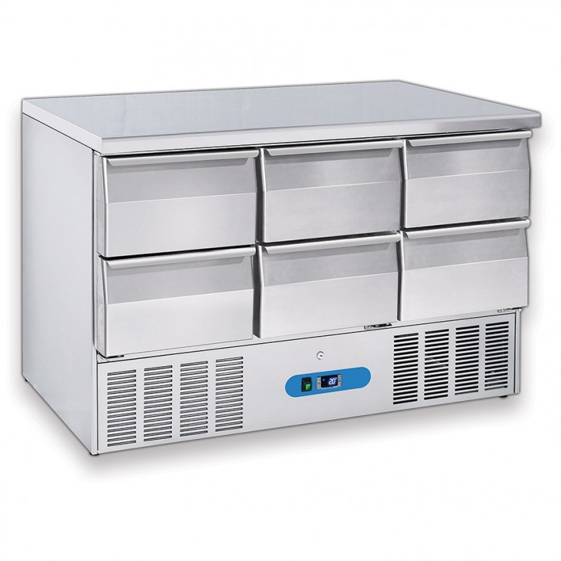 Table frigo ventilée en inox portes ou tiroirs