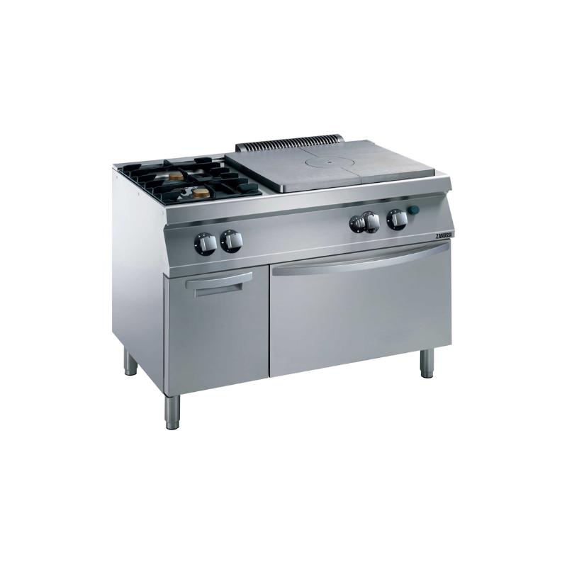 Fourneau 2 feux et taque sur armoire + four Zanussi by Electrolux